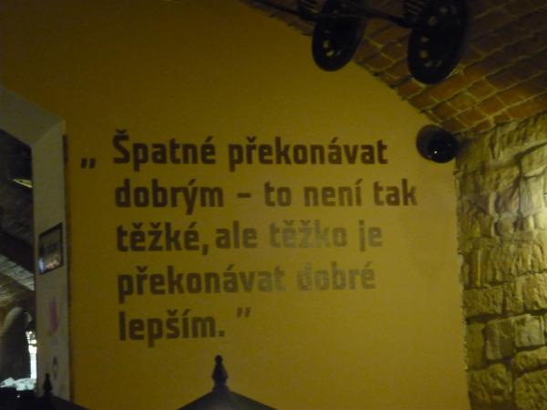 Masaryčka pizzeria restaurant citát Jana Masaryk